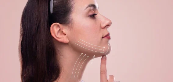 Side profile example of chin augmentation genioplasty areas of work