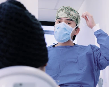 dental specialist evaluating the patient needs