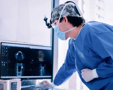 dental technitian working on smile design software