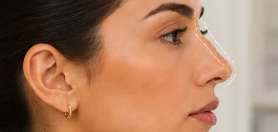 Side profile example of chin augmentation genioplasty areas of work