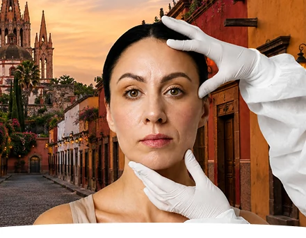 Woman in face evaluation by a certified surgeon in San Miguel de Allende banner