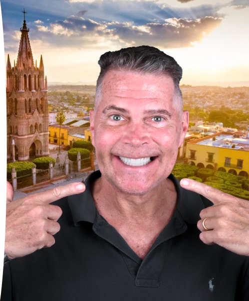Bright, natural smile after cosmetic dental work in Mexico