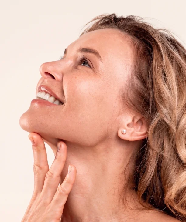 Woman patient similing with facelift results in Mexico clinic